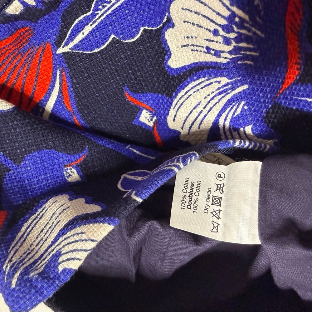 J.Crew Floral Print Skirt - Blue, Red, White Size 10 - Picture 4 of 5